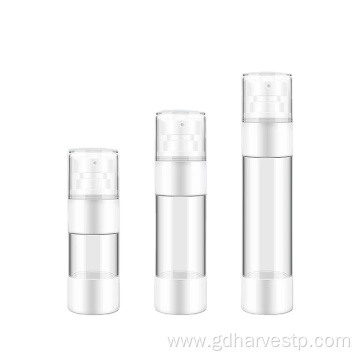 Plastic White Silver Vaccum Transparent Airless Pump Bottle